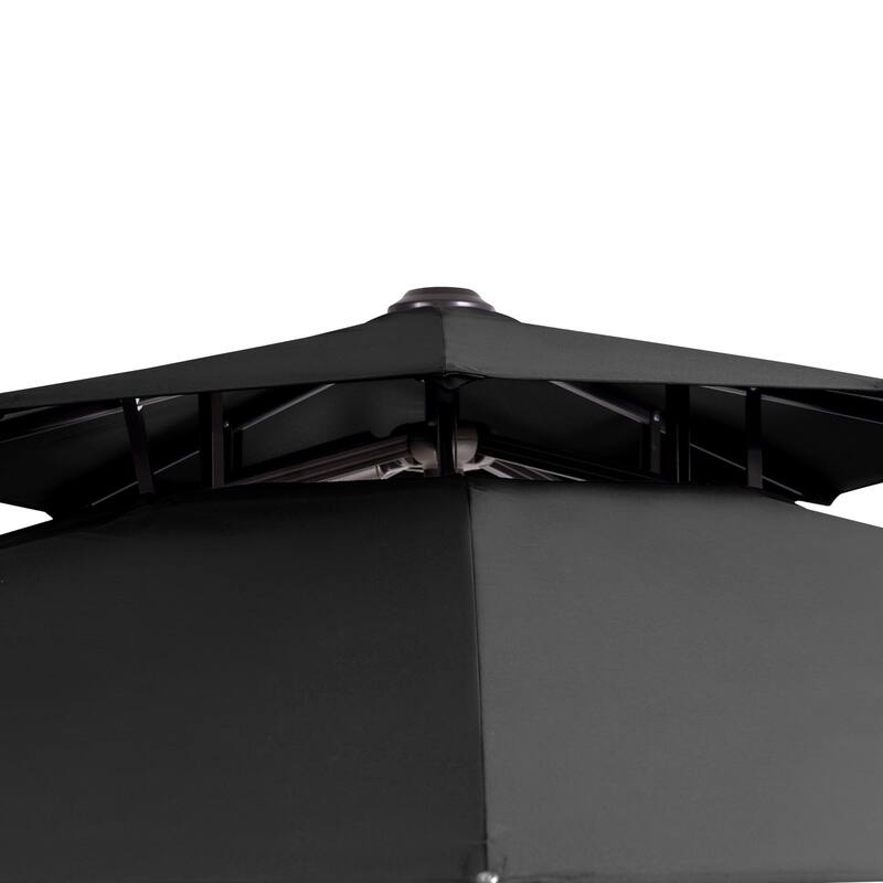 VredHom Offset Cantilever Patio Umbrella with 4-piece Fillable Base