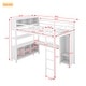 preview thumbnail 4 of 12, Full Size Loft Bed with Wardrobe,L-shaped Desk,Storage Cubes and Shelves,Kids Bed Design