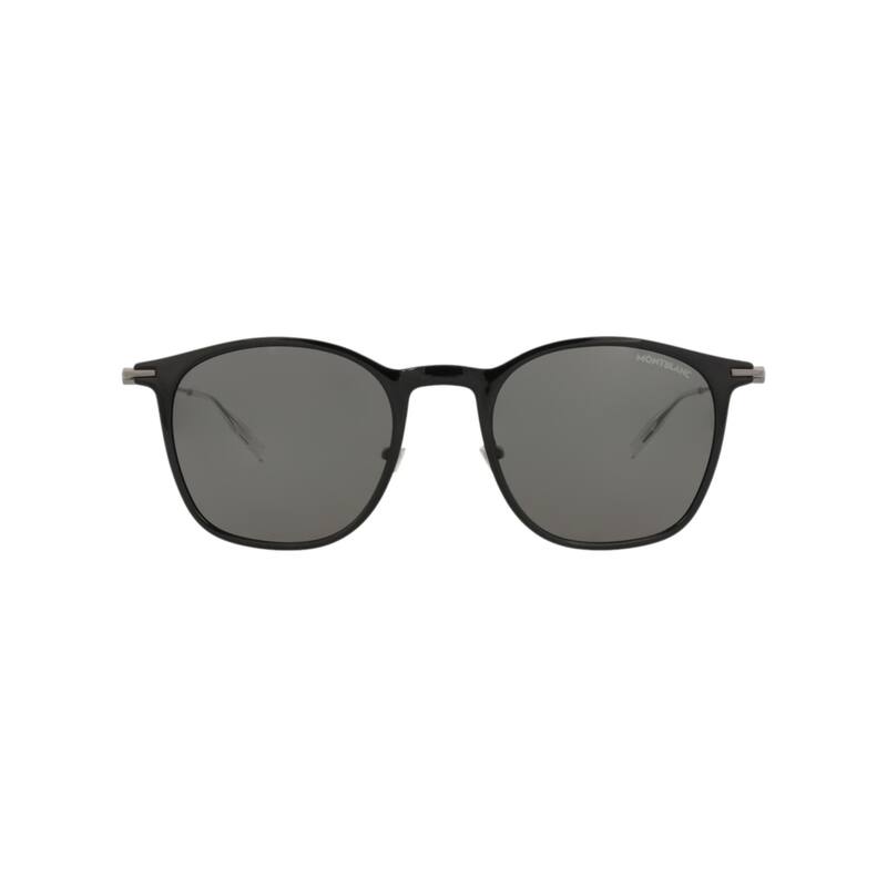 Montblanc Round-Frame Injection Sunglasses - Black Ruthenium Grey - Black - Grey Lens
