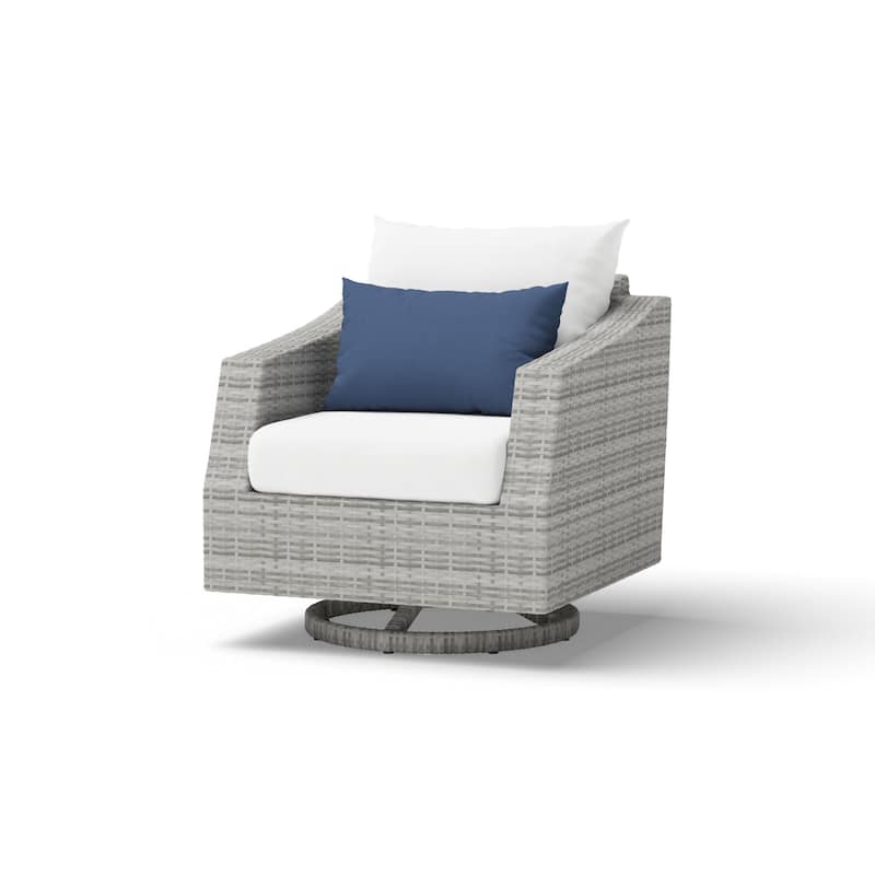 Cannes 5 Piece Aluminum Outdoor Motion Club & Ottoman Set