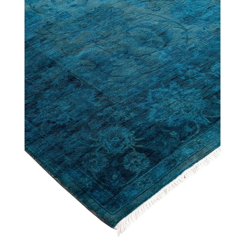 Fine Vibrance, One-of-a-Kind Hand-Knotted Area Rug - Blue, 4' 7" x 7' 6" - 4' 7" x 7' 6"