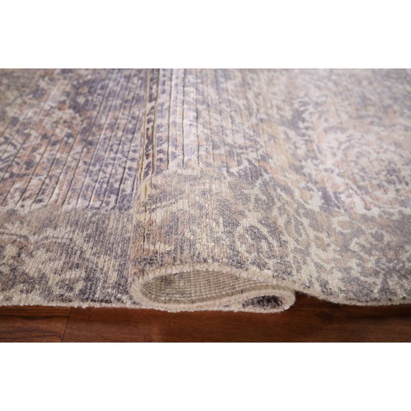 All-Over Abstract Oriental Accent Rug Handmade Wool Carpet - 2'8" x 4'9"