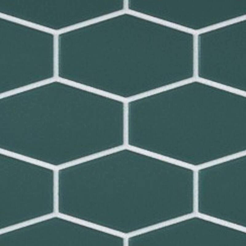 Cruz Bay Studio MKT2872 Long Hex - 11" x 11" Geometric Floor and Wall - Marine Matte