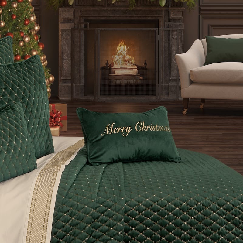 Merry Christmas Boudoir Decorative Throw Pillow