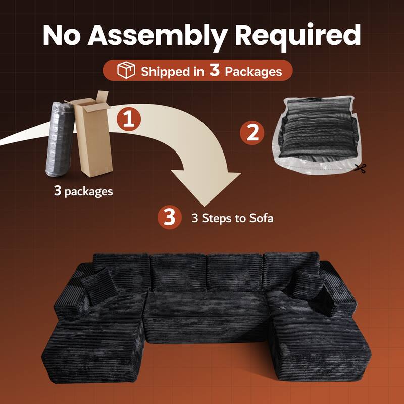 VIOS No-Assembly Plush Fabric Sofa Set​