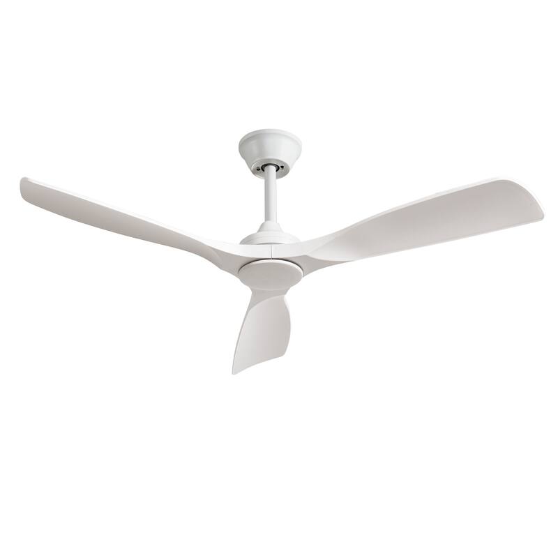 Depuley Ceiling Fan Without Light 52 Inch 3 Blade Indoor Outdoor Fans for Patios - White - 52inches-no light