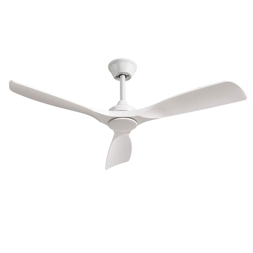 Depuley Ceiling Fan Without Light 52 Inch 3 Blade Indoor Outdoor Fans for Patios - White - 52inches-no light
