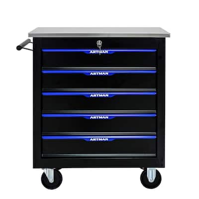 Versatile 5-Drawer Tool Cart with Smooth Wheels for Enhanced Workspace