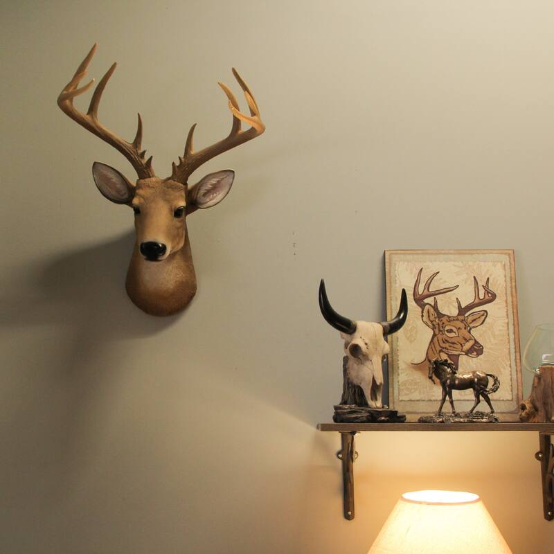 12 Point Buck Deer Head Bust Wall Hanging Trophy Mount 23.5 Inches