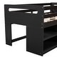 preview thumbnail 25 of 46, Wood Twin Loft Bed with 2 Shelves & 2 drawers for Bedroom(Antique Gray)