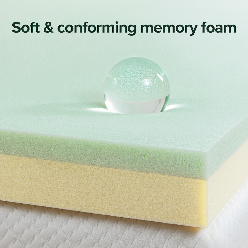 Priage by Zinus 4 inch Green Tea Memory Foam Mattress Topper