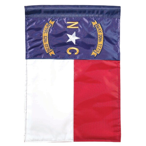 White and Red Vertical Hanging Rectangular North Carolina Large Flag 42" x 29" - N/A