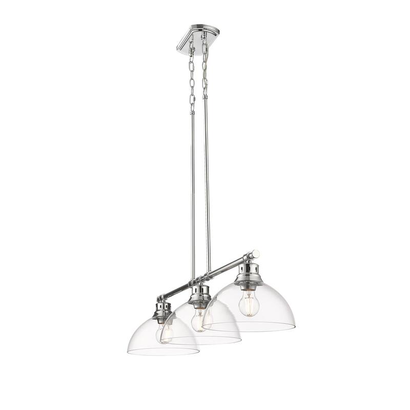 Yep by Golden Lighting Duncan 3-light Island Light in Chrome and Clear Glass