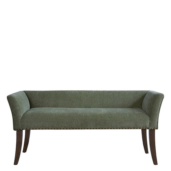 Madison Park Welburn 49.5 Upholstered Bench with Back Wood Legs On Sale Bed Bath Beyond 19448077
