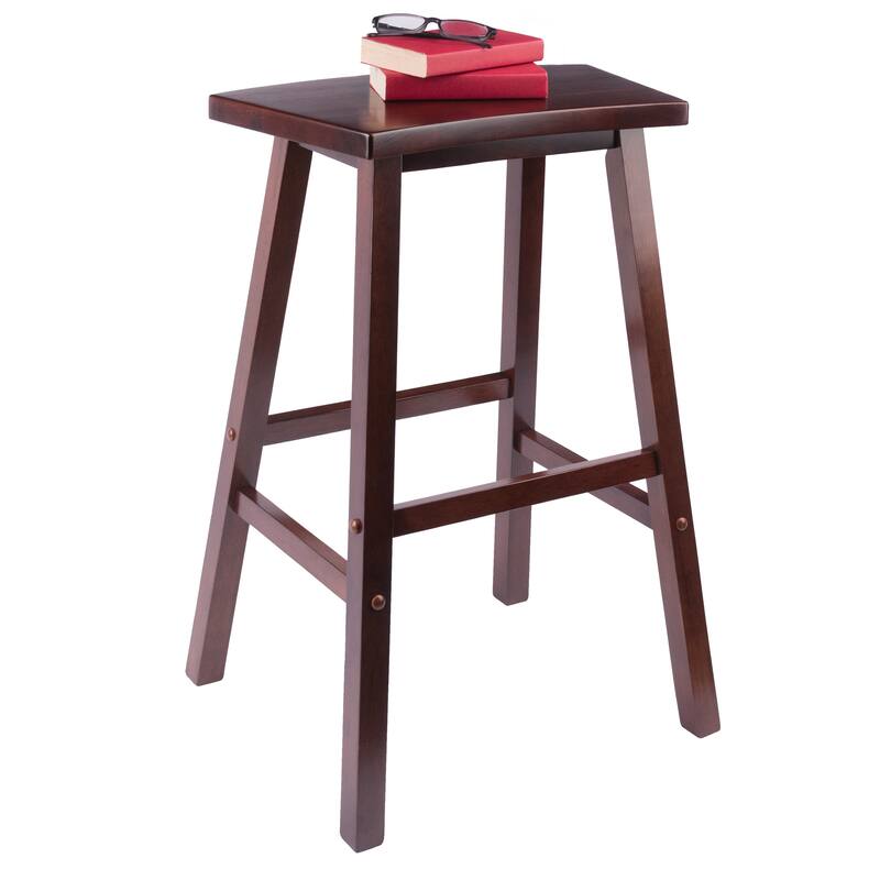 Fan Shape Bar Stool, Walnut - 28.6"H x 19.6"W x 15.7"D