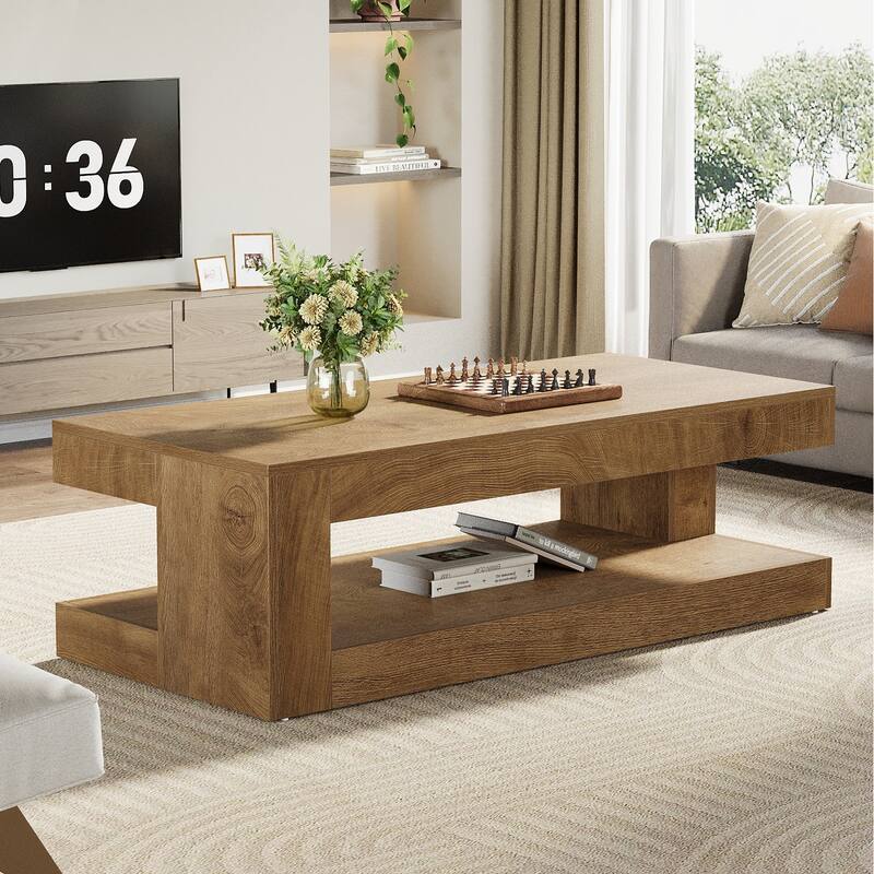 47.3" Farmhouse Rectangular Coffee Table for Living Room