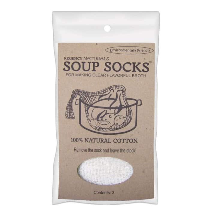 Regency Naturals 100% Natural Cotton Mesh Soup Socks for Making Clear Broth and Flavorful Soups - 3 Pack - 3 Sets