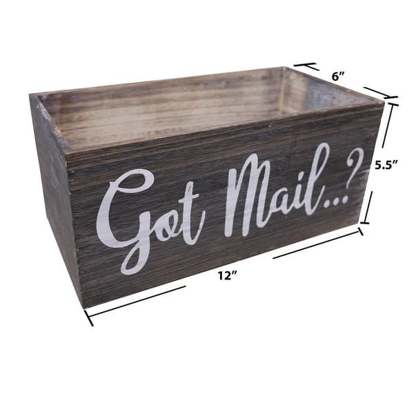 Got Mail Decor Box, Wooden Mail Box Sign, Brown