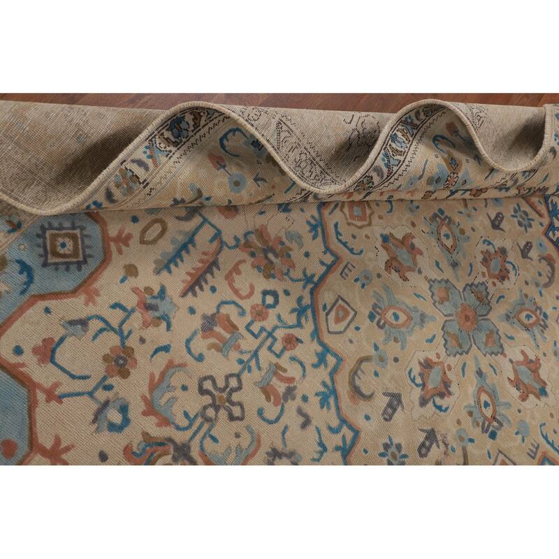 Tabriz Persian Vintage Area Rug Hand-Knotted Oriental Wool Carpet - 8'1" x 11'3"