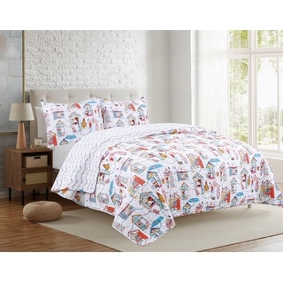 Wildwood Beach Party Reversible Ultra-Soft Microfiber Quilt Set - On ...