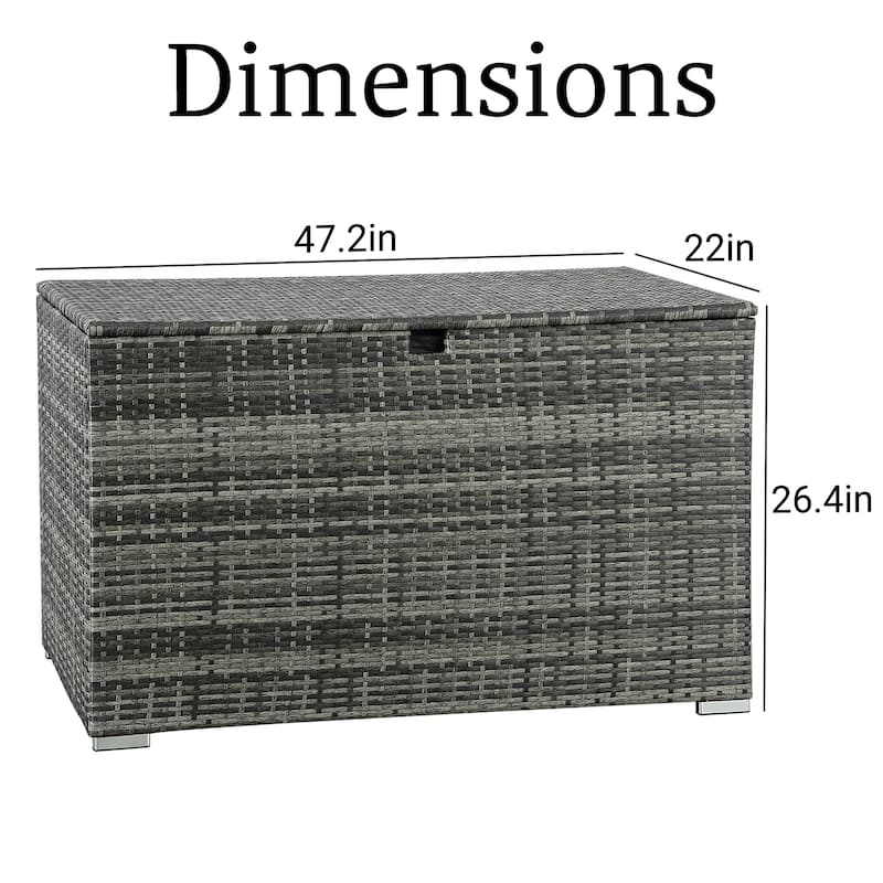 Patio Wicker 120 Gallon Grey Outdoor Storage Deck Box - N/A