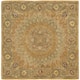 SAFAVIEH Handmade Heritage Cassondra Traditional Oriental Wool Rug - 4' x 4' Square - Light Brown/Grey