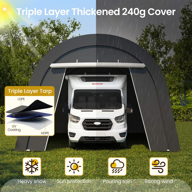 Domed Carport with 4 Cloth Bags