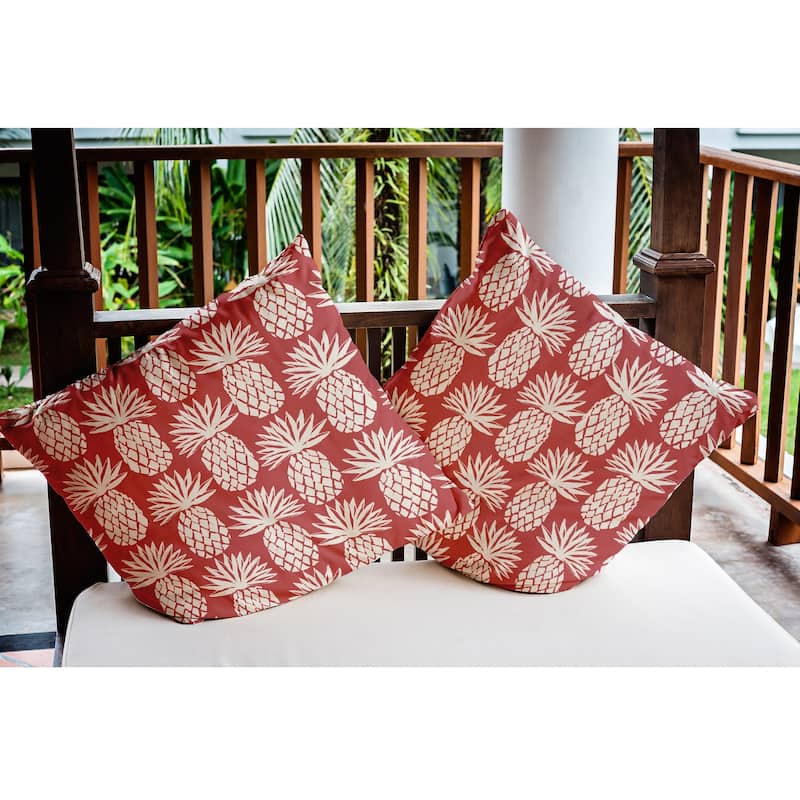 Pineapple Pattern Nautical Indoor/Outdoor Throw Pillow