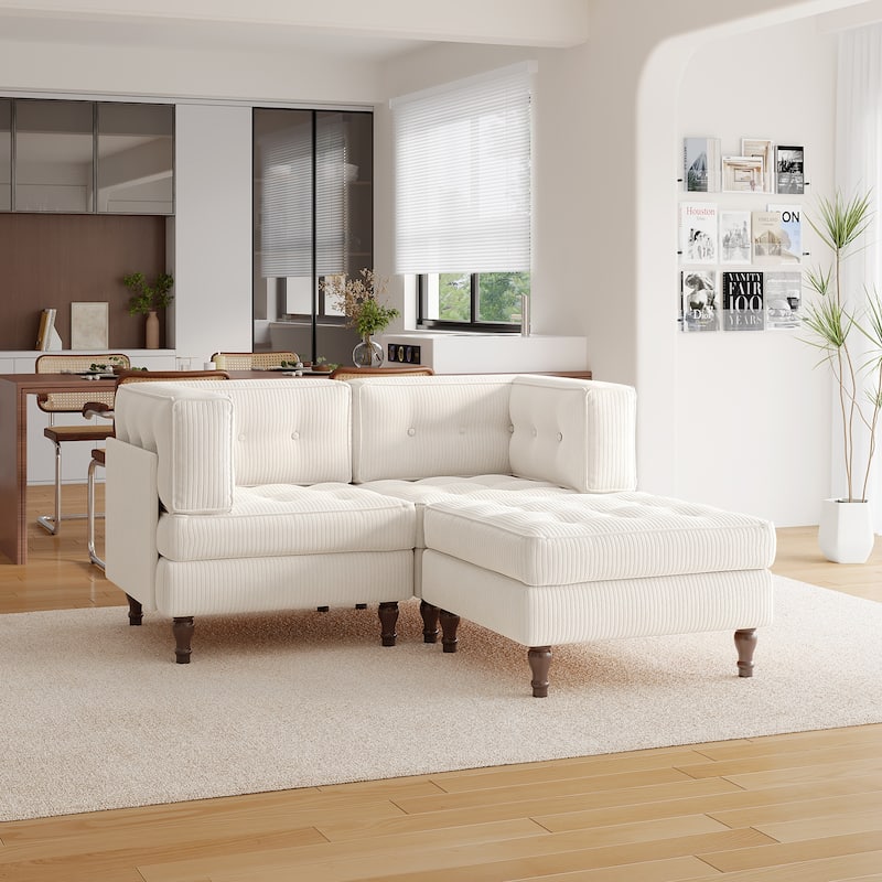 Madison Oversized Upholstered Corduroy Modular Sectional Sofa