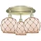 Option Antique Brass / White Glass with Brown Rope