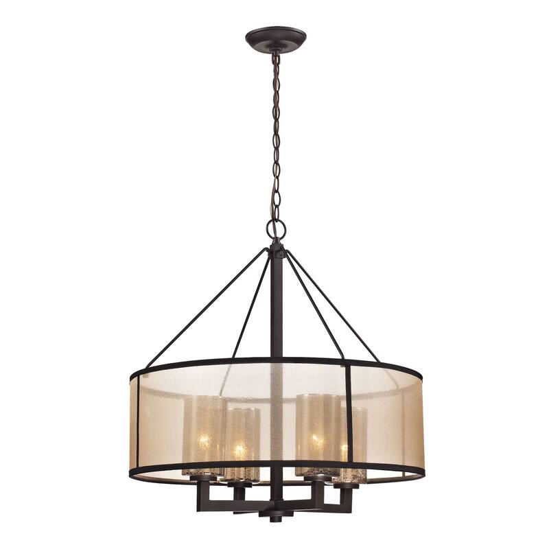Diffusion 24-inch Wide 4-Light Chandelier in Oil Rubbed Bronze