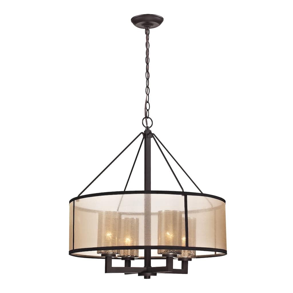 Diffusion 24-inch Wide 4-Light Chandelier in Oil Rubbed Bronze