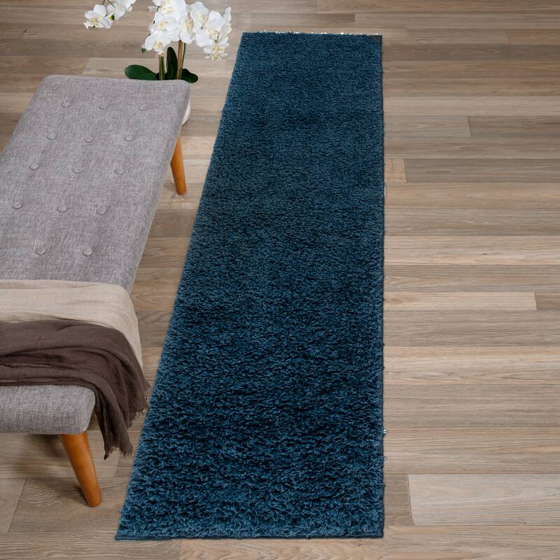 World Rug Gallery Contemporary Solid Cozy Plush Shag Area Rug