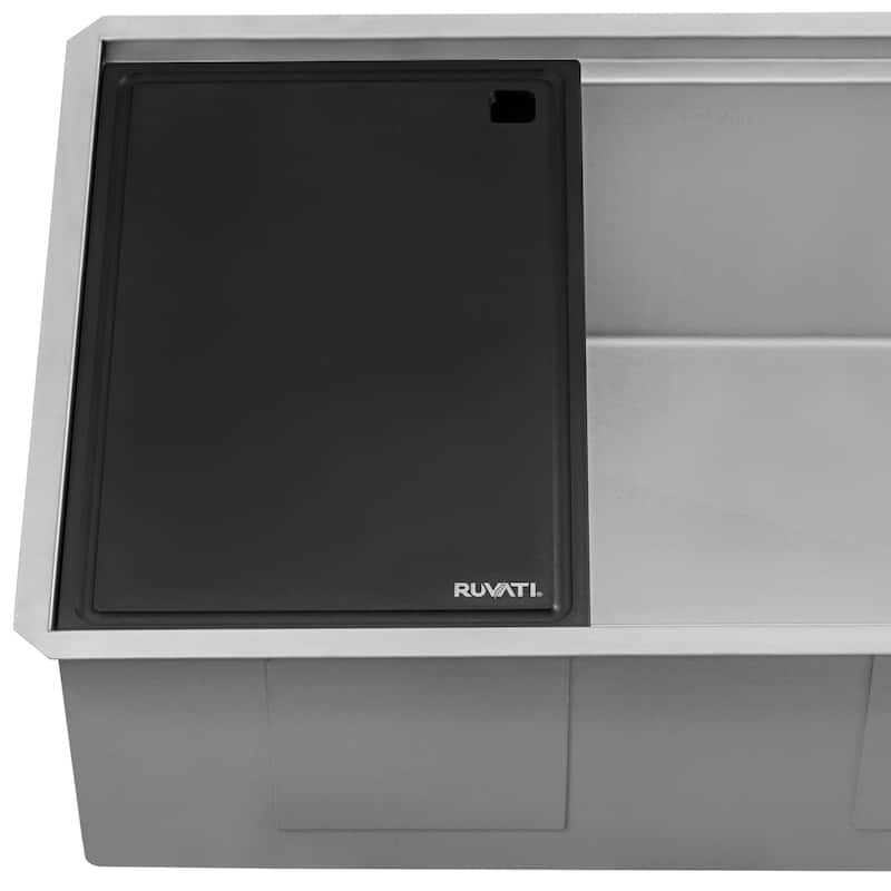 Ruvati 17 x 11 inch Matte Black Composite Replacement Cutting Board for Ruvati Workstation Sinks - RVA1217BWC