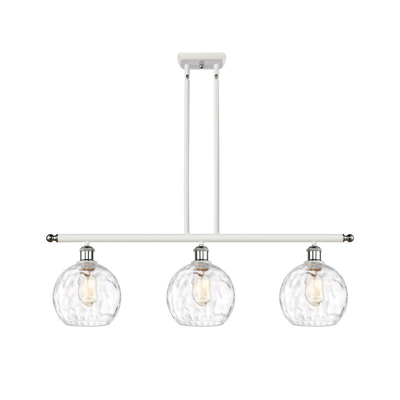 Innovations Lighting 516-3I-11-36 Athens Linear Athens 3 Light 36" - White and Polished Chrome / Clear Water Glass