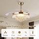 preview thumbnail 37 of 43, Kviflon 48'' Crystal Ceiling Fan with Lights and Remote 6 Speed, 3 Light Change Retractable Blades Chandelier Ceiling Fan