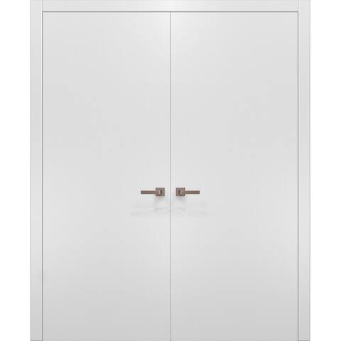 Closet French Double Doors/ Planum 0010 White Silk