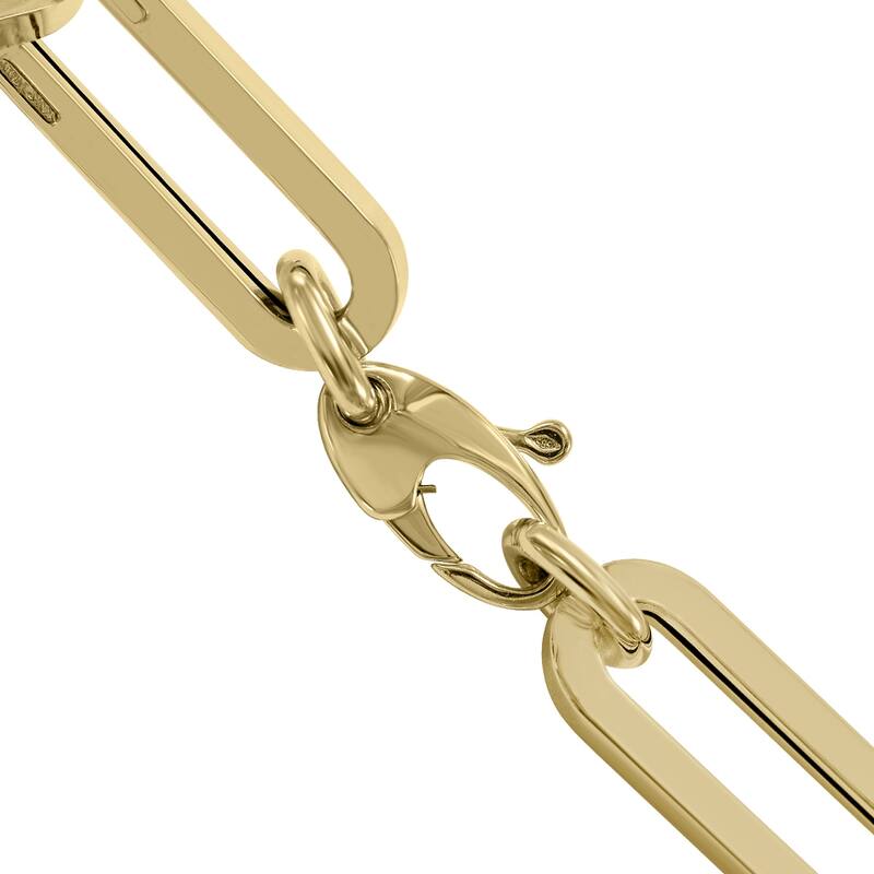 Marquee Jewels 14K Yellow Gold Chunky Paperclip Bracelet With a Lobster Clasp