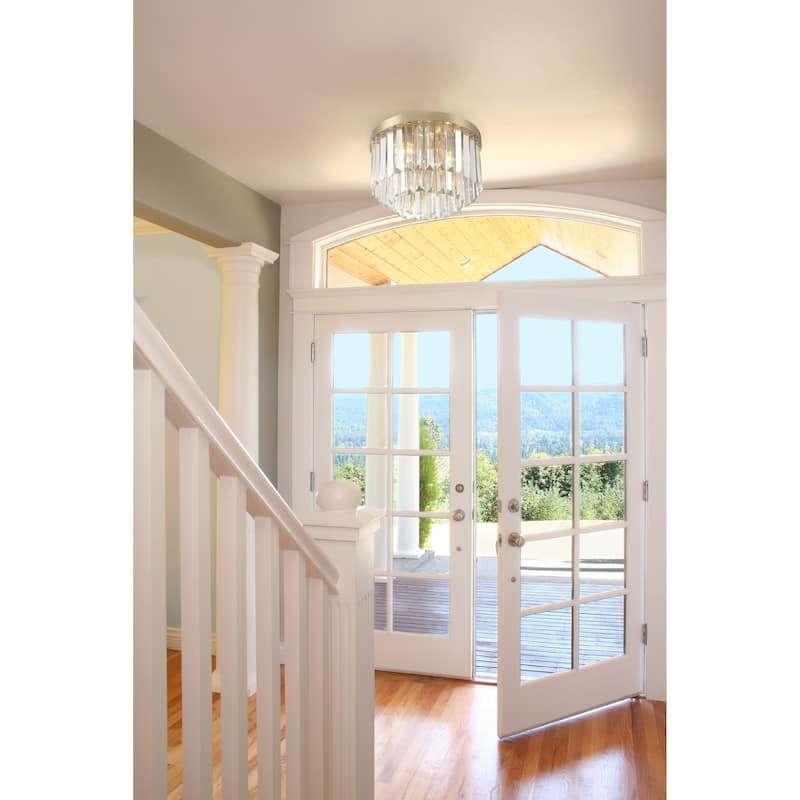 Hayes 4 Light Aged Brass Ceiling Mount - 16"W x 10.25"H x 16"D