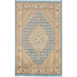 Wool/ Silk Vegetable Dye Oriental Tabriz Mahi Area Rug Hand-knotted - 4 ...