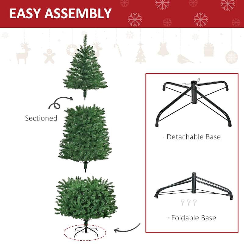 Green PVC Steel LED Christmas Tree with 1146 Tips and 450 Lights - 42" x 90" H