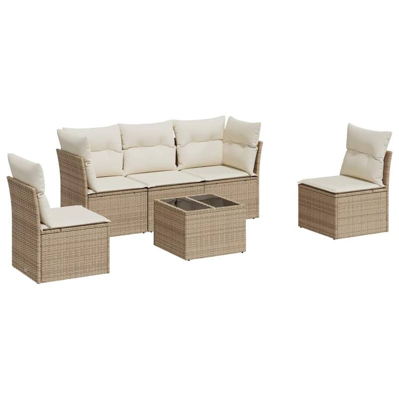 vidaXL Garden Sofa Set Beige, Cream White - 21.7 x 21.7 x 14.6