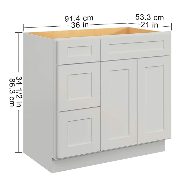 Bathroom Cabinet with Soft-Close Doors & Drawers, Moisture-Proof MDF Construction, Versatile Storage