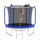 preview thumbnail 10 of 12, 10ft Blue Round Outdoor Trampoline with Enclosure Net and Basketball Hoop