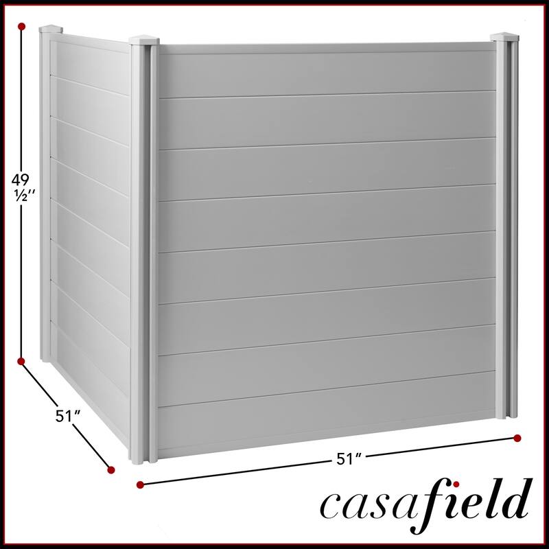 48 x 48in Privacy Screen Vinyl Fence Panel for AC Trash Gray - 48" x 48" Horizontal