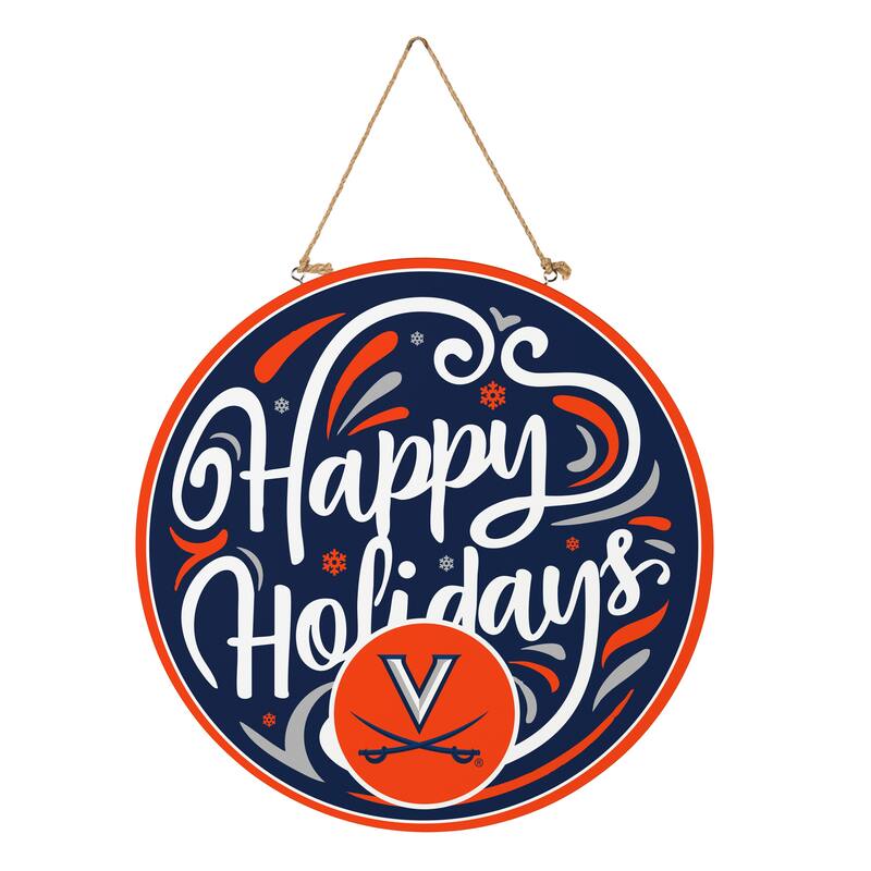 University of Virginia 18" x 18" Happy Holidays Door Décor Wall Sign - 18" x 18"