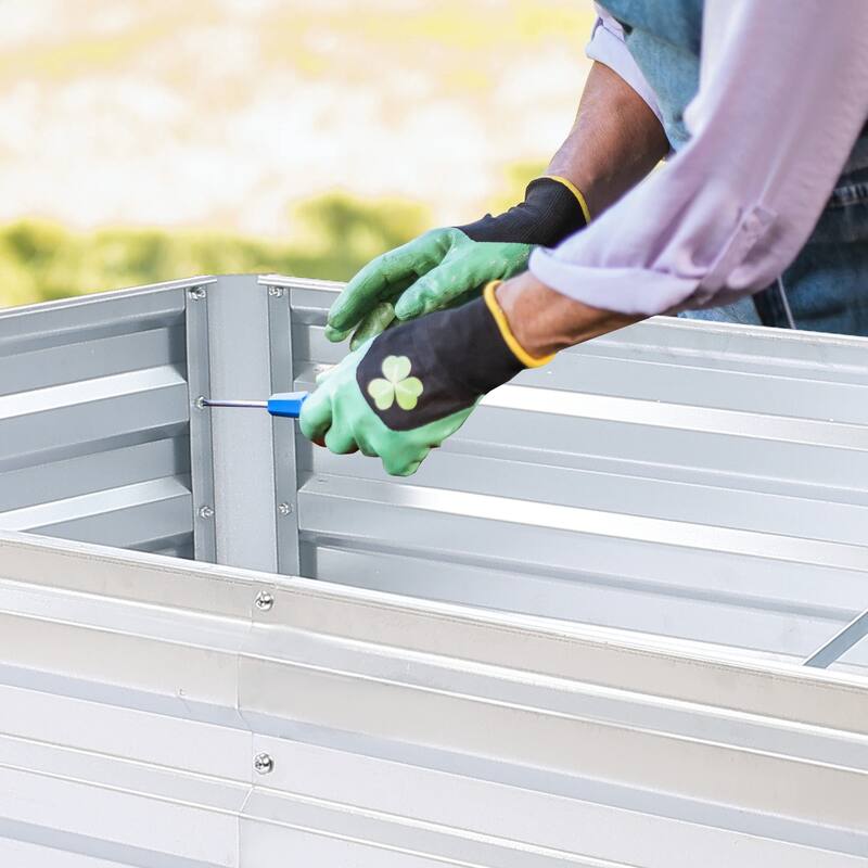 6-Ft Wide Galvanized Steel Rectangular Raised Garden Bed - 6 ft W x 3 ft D x 1 ft H