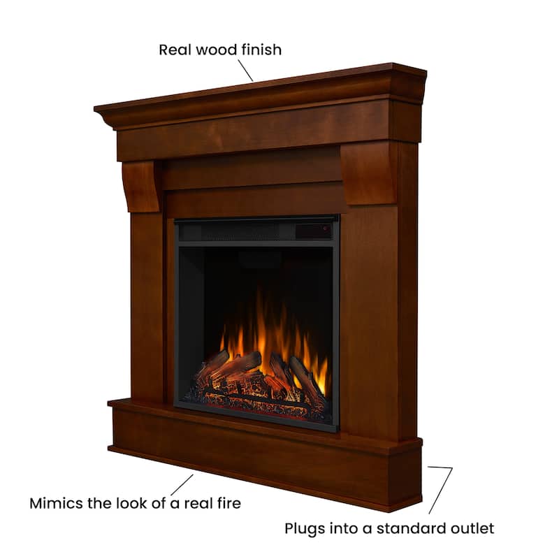 Chateau 41" Espresso Finish Electric Corner Fireplace bt Real Flame