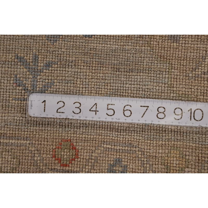 Vegetable Dye Oushak Area Rug Hand-Knotted Grey Wool Carpet - 8'0" x 9'9"