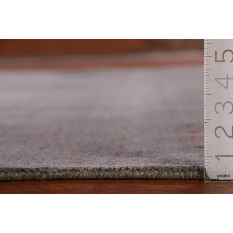 Hand Knotted Oriental 100% Wool Carpet Tribal Tribal Greys & Charcoal Gabbeh Area Rug - 12' 3'' X 8' 10''